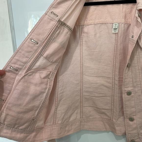 J Jill Cotton and Linen Blend Lightweight Jacket in Light Pink Size XS Tall - Picture 7 of 13
